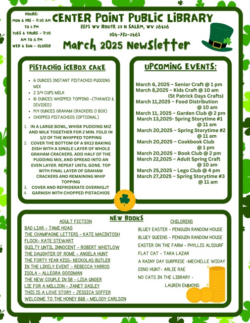 MARCH NEWSLETTER